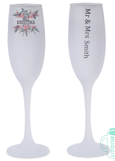 Champagne Flute Frosted Glass 6Oz